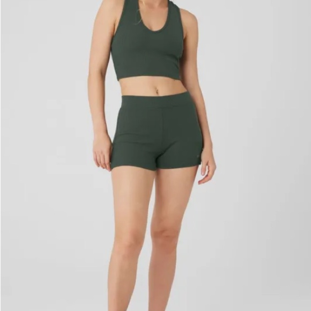 Alo Yoga Goddess ribbed cropped racerback tank